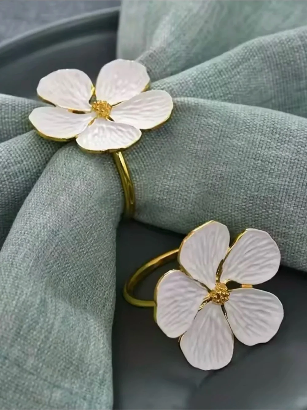 Flower Napkin Rings Set of 12